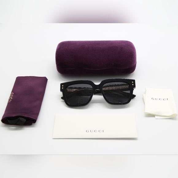 NEW GUCCI GG1084S 001 BLACK UNISEX SUNGLASSES - Picture 13 of 14